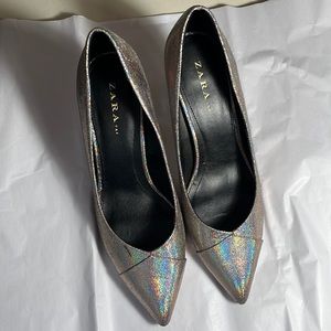 Zara shoes. Size 9. Metallic silver.
